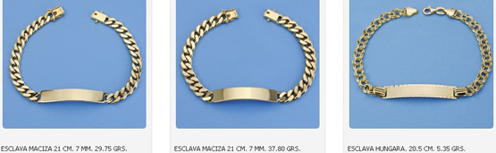 esclavas oro joyeria madrid