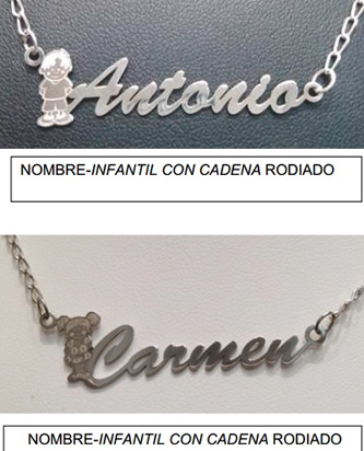 colgantes nombres personalizados figuras