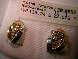 pendientes oro plata