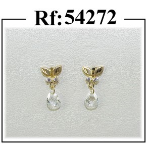 pendientes oro circonitas