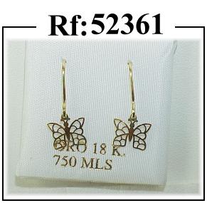 pendientes oro mariposa