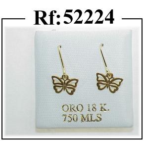 pendientes oro mariposa