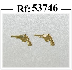 pendientes oro pistola