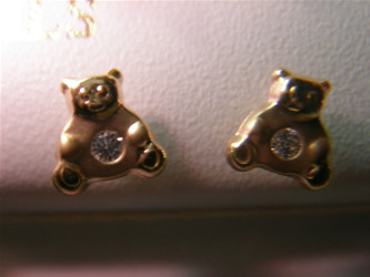 pendientes oso circonita