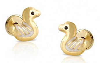 pendientes bebe nina oro plata patos