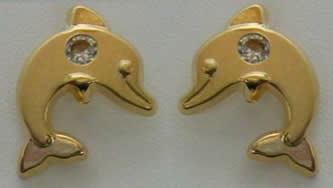 pendientes delfin circonita