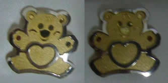 pendientes oso bicolor