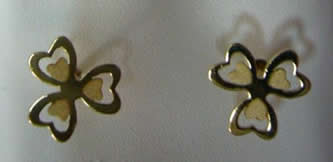 pendientes trebol corazones