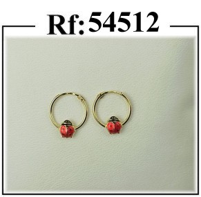 pendientes aro mariquitas