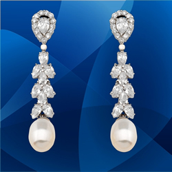 pendientes novia perlas oro blanco