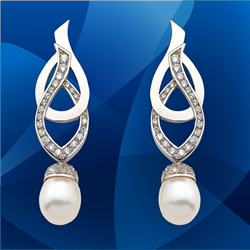 pendientes novia perlas oro blanco