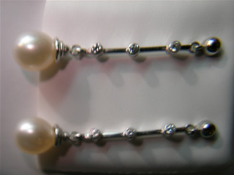 pendientes boda perlas oro blanco