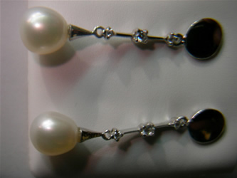 pendientes boda perlas oro blanco