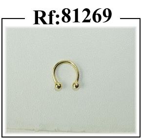 piercing oro curvo bolas