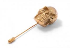 alfiler calavera plata