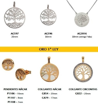 arbol vida oro plata